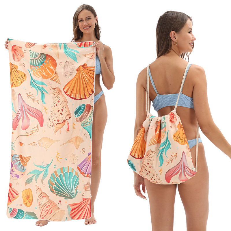 🥳2026 HOT SALE🥳LIMITED TIME 50% OFF!🏖️2-in-1 Printed Beach Towel Backpack