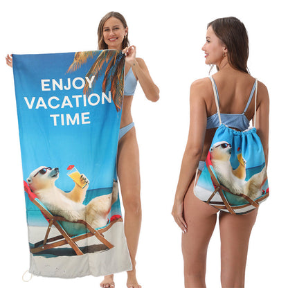 🥳2026 HOT SALE🥳LIMITED TIME 50% OFF!🏖️2-in-1 Printed Beach Towel Backpack