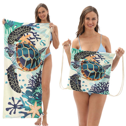 🥳2026 HOT SALE🥳LIMITED TIME 50% OFF!🏖️2-in-1 Printed Beach Towel Backpack