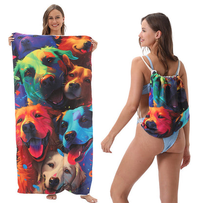 🥳2026 HOT SALE🥳LIMITED TIME 50% OFF!🏖️2-in-1 Printed Beach Towel Backpack