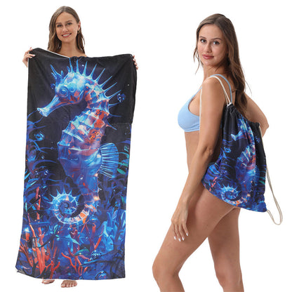 🥳2026 HOT SALE🥳LIMITED TIME 50% OFF!🏖️2-in-1 Printed Beach Towel Backpack