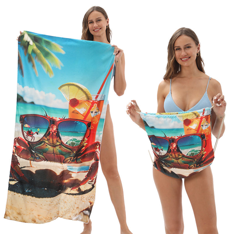 🥳2026 HOT SALE🥳LIMITED TIME 50% OFF!🏖️2-in-1 Printed Beach Towel Backpack