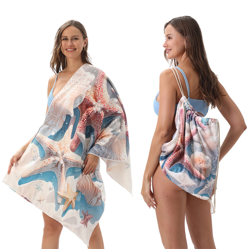 🥳2026 HOT SALE🥳LIMITED TIME 50% OFF!🏖️2-in-1 Printed Beach Towel Backpack
