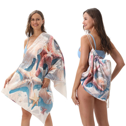 🥳2026 HOT SALE🥳LIMITED TIME 50% OFF!🏖️2-in-1 Printed Beach Towel Backpack