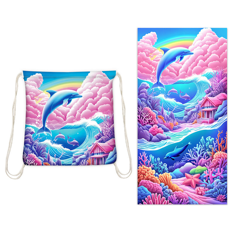 🥳2026 HOT SALE🥳LIMITED TIME 50% OFF!🏖️2-in-1 Printed Beach Towel Backpack