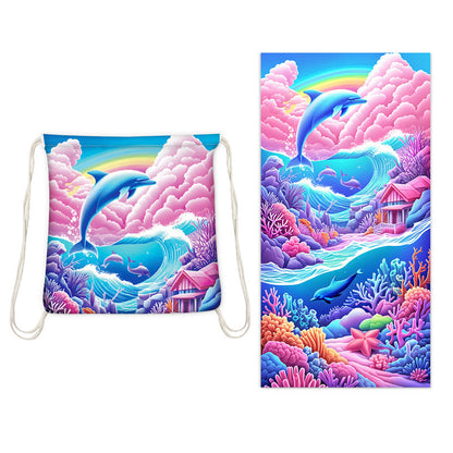 🥳2026 HOT SALE🥳LIMITED TIME 50% OFF!🏖️2-in-1 Printed Beach Towel Backpack