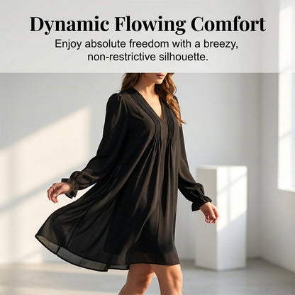 Women's V-Neck Long Sleeve Dress