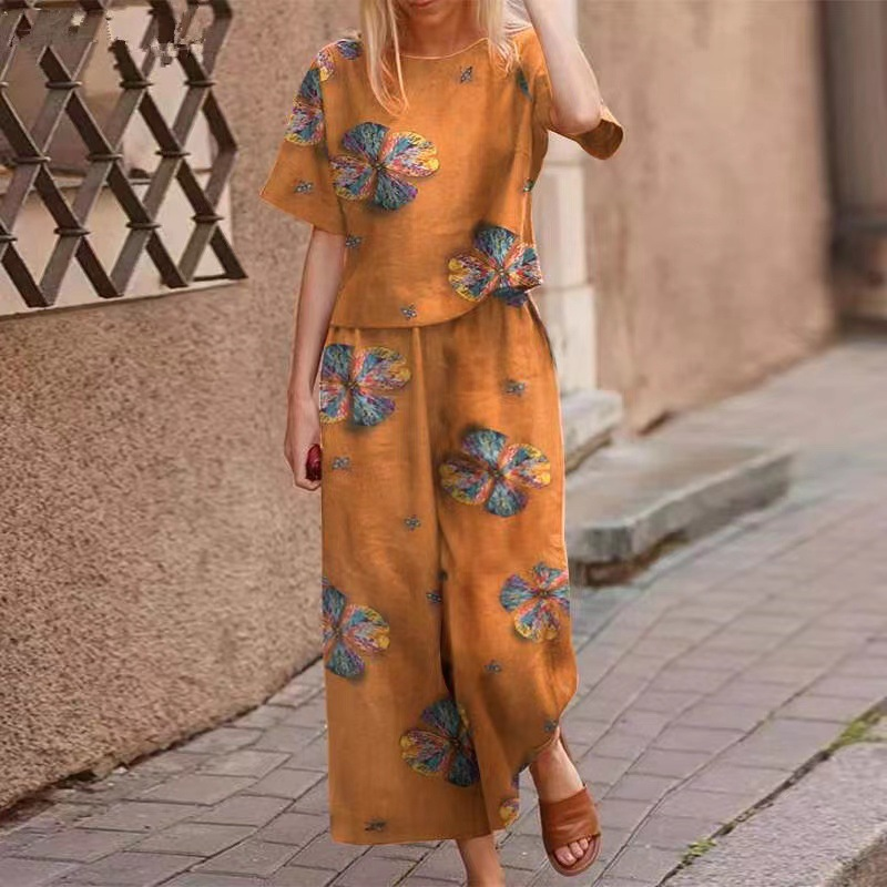 🔥✨50% Off⏰Women's Loose Print Top ＆ Pants 2-Piece Set
