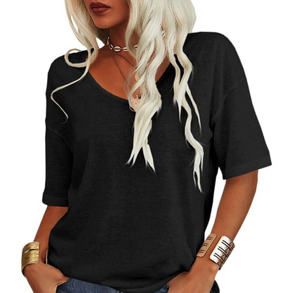 🌸LAST DAY SPECIAL PRICE: ￡10.99!!🌸Women's Casual V-Neck Short Sleeve T-Shirt