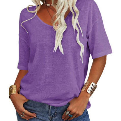 🌸LAST DAY SPECIAL PRICE: ￡10.99!!🌸Women's Casual V-Neck Short Sleeve T-Shirt