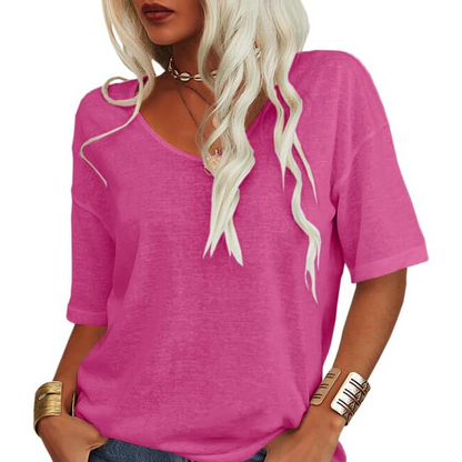 🌸LAST DAY SPECIAL PRICE: ￡10.99!!🌸Women's Casual V-Neck Short Sleeve T-Shirt