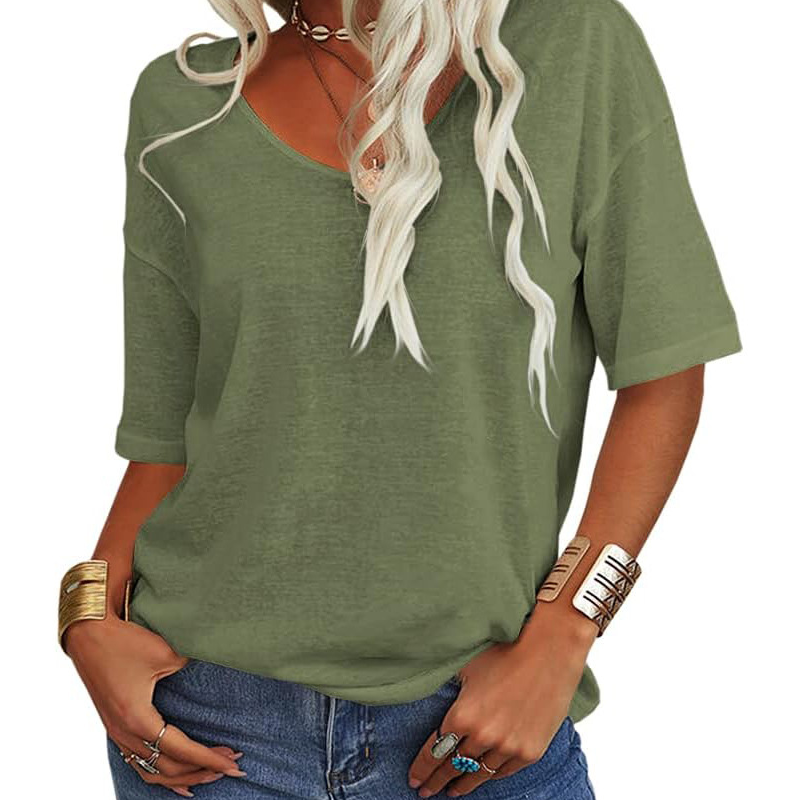 🌸LAST DAY SPECIAL PRICE: ￡10.99!!🌸Women's Casual V-Neck Short Sleeve T-Shirt