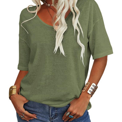 🌸LAST DAY SPECIAL PRICE: ￡10.99!!🌸Women's Casual V-Neck Short Sleeve T-Shirt