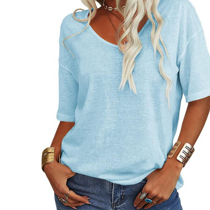 🌸LAST DAY SPECIAL PRICE: ￡10.99!!🌸Women's Casual V-Neck Short Sleeve T-Shirt