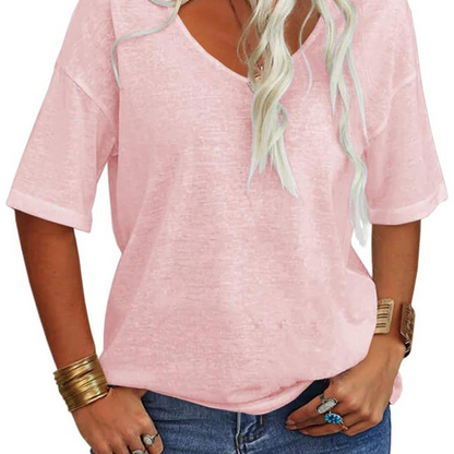 🌸LAST DAY SPECIAL PRICE: ￡10.99!!🌸Women's Casual V-Neck Short Sleeve T-Shirt