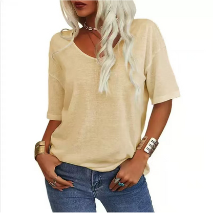 🌸LAST DAY SPECIAL PRICE: ￡10.99!!🌸Women's Casual V-Neck Short Sleeve T-Shirt