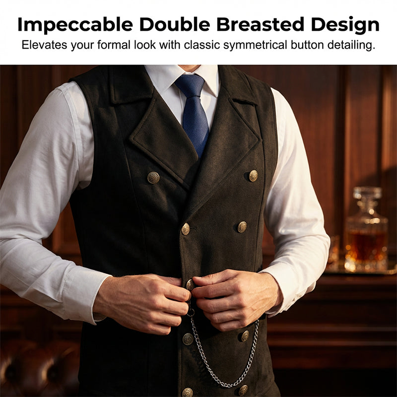 🔥Men's Casual Retro Slim Fit Dress Vests for Suit or Tuxedo🤎🖤