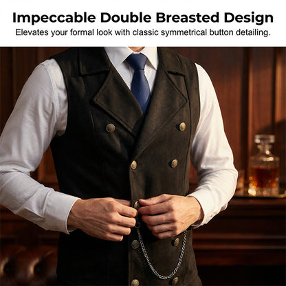 🔥Men's Casual Retro Slim Fit Dress Vests for Suit or Tuxedo🤎🖤