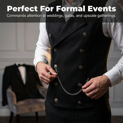 🔥Men's Casual Retro Slim Fit Dress Vests for Suit or Tuxedo🤎🖤