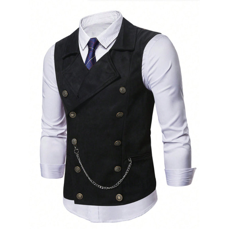 🔥Men's Casual Retro Slim Fit Dress Vests for Suit or Tuxedo🤎🖤