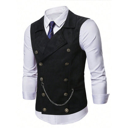 🔥Men's Casual Retro Slim Fit Dress Vests for Suit or Tuxedo🤎🖤