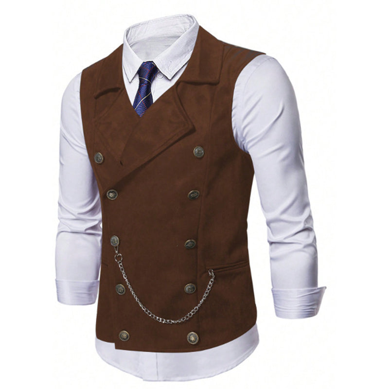 🔥Men's Casual Retro Slim Fit Dress Vests for Suit or Tuxedo🤎🖤