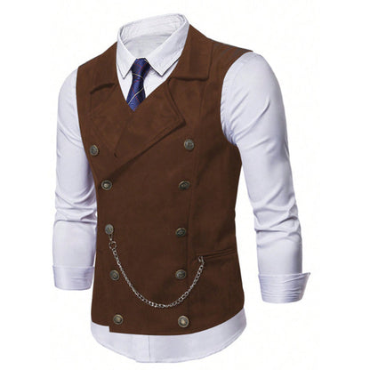 🔥Men's Casual Retro Slim Fit Dress Vests for Suit or Tuxedo🤎🖤