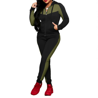 Women's 2-Piece Color-Block Tracksuit Set