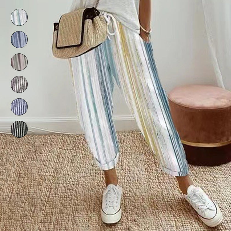 💕What Should I Wear Tomorrow?💕Effortless Style & Comfort With Our Striped Linen Cotton Trousers For Women 👖✨
