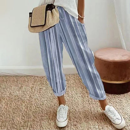 💕What Should I Wear Tomorrow?💕Effortless Style & Comfort With Our Striped Linen Cotton Trousers For Women 👖✨