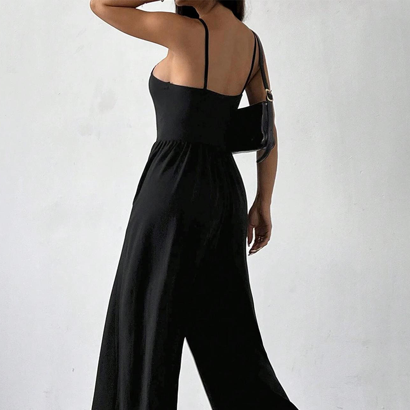 Spaghetti Strap Wide-Leg Jumpsuit with Pockets