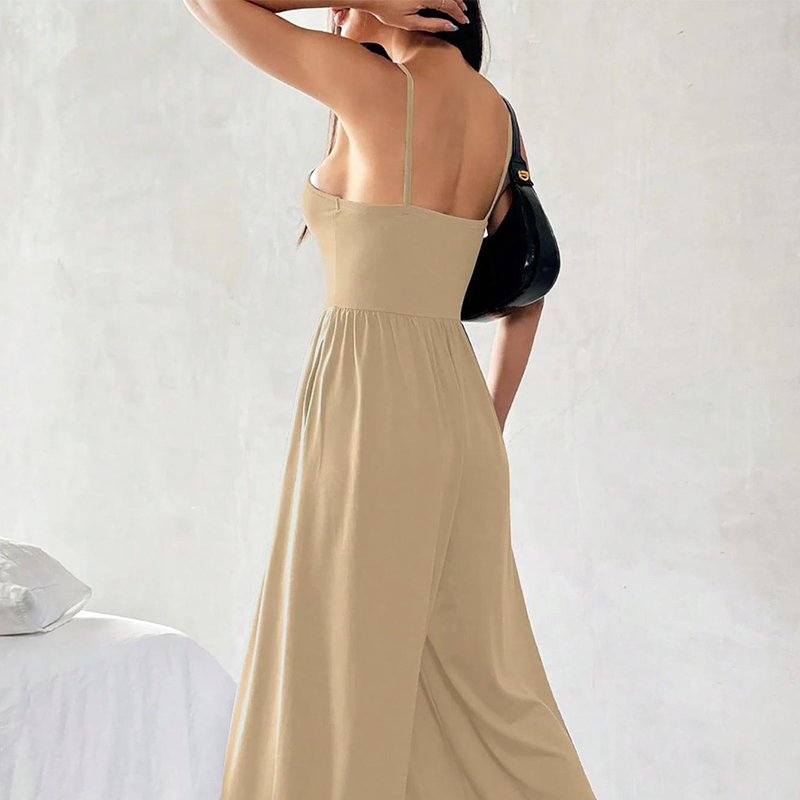 Spaghetti Strap Wide-Leg Jumpsuit with Pockets