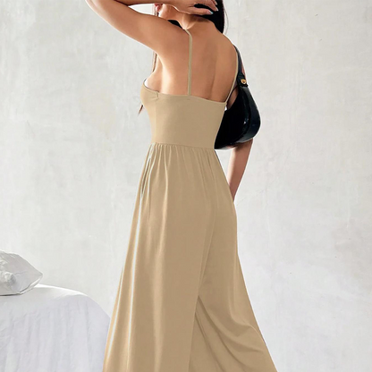 Spaghetti Strap Wide-Leg Jumpsuit with Pockets