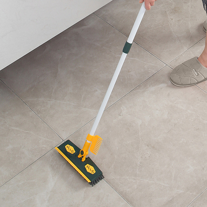 2-in-1 Extendable Floor Scrub Brush with Squeegee