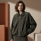 Women's Suede-Like Cropped Bomber Jacket