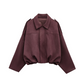 Women's Suede-Like Cropped Bomber Jacket