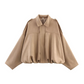 Women's Suede-Like Cropped Bomber Jacket