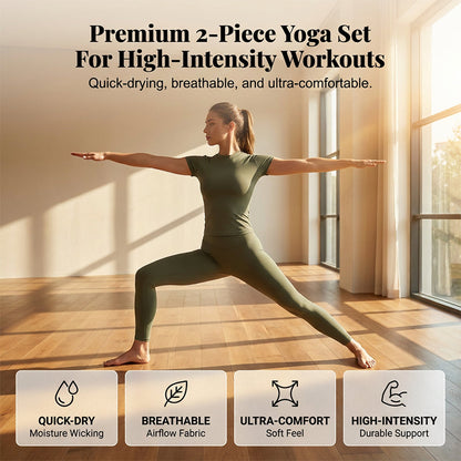 🏃‍♀️Women's 2-Piece Activewear Set – High-Stretch, Moisture-Wicking & Buttery-Soft