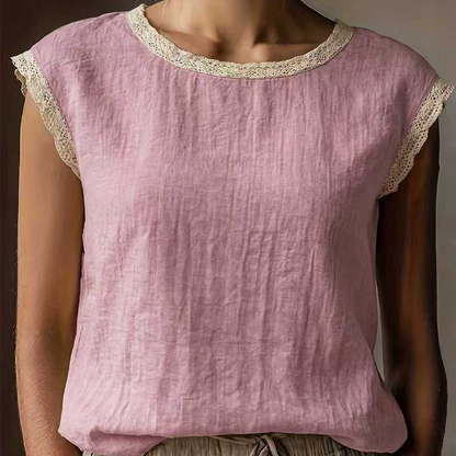 🌸Women's Lace Trim Sleeveless Blouse 🌸 Effortless Summer Style Starts Here