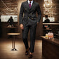 Men's Double-Breasted Pinstripe Suit Set