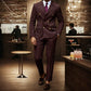 Men's Double-Breasted Pinstripe Suit Set
