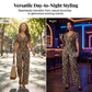 Leopard Print V-Neck Wide-Leg Jumpsuit