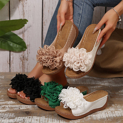 ✨Women's Floral Appliqué Wedge Sandals 👡Step Into Summer With Style🌸