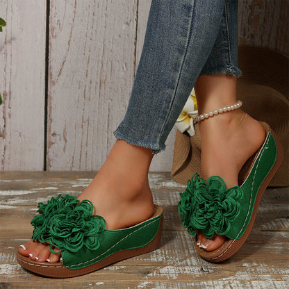 ✨Women's Floral Appliqué Wedge Sandals 👡Step Into Summer With Style🌸