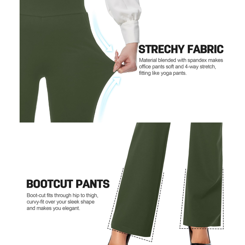 🌞 Women's High-Waist Stretch Bootcut Dress Pants ✨𝘉𝘶𝘺 2 𝘢𝘯𝘥 𝘨𝘦𝘵 𝘢𝘯 𝘦𝘹𝘵𝘳𝘢 8% 𝘥𝘪𝘴𝘤𝘰𝘶𝘯𝘵
