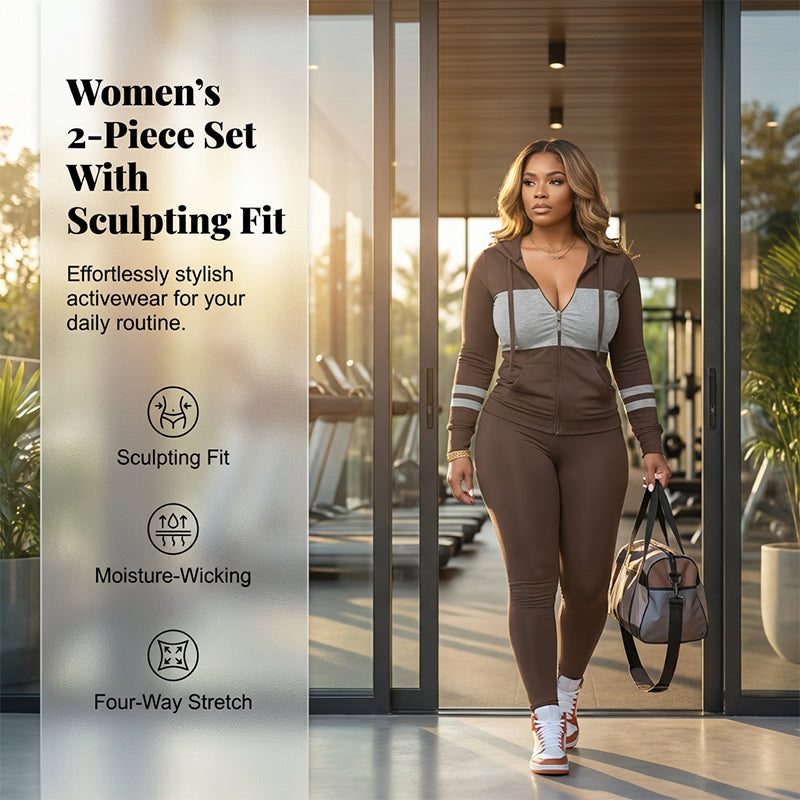 Women's 2-Piece Zip-Up Hoodie & Leggings Set