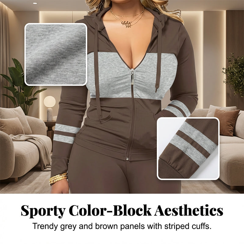 Women's 2-Piece Zip-Up Hoodie & Leggings Set