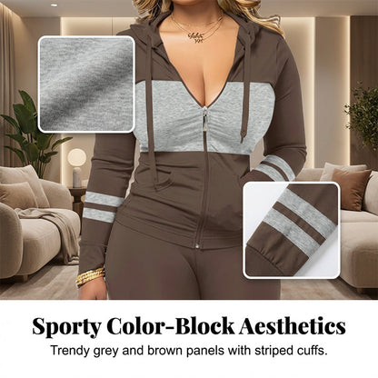 Women's 2-Piece Zip-Up Hoodie & Leggings Set