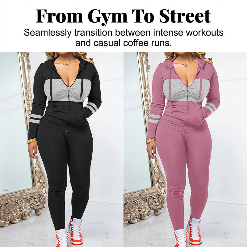 Women's 2-Piece Zip-Up Hoodie & Leggings Set