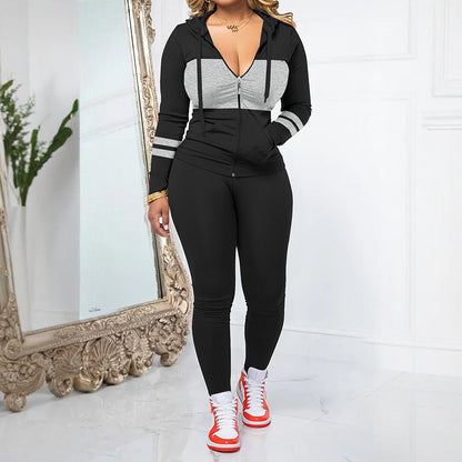 Women's 2-Piece Zip-Up Hoodie & Leggings Set